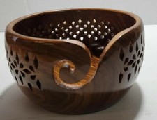 Bol À La Laine Pour Le Tricot, En Bois D'Ébène Grand