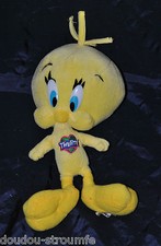 Peluche Doudou Titi LOONEY TUNES Jaune Brodé Tweety Yeux Plastique 26 Cm TTBE