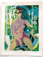 Camille HILAIRE Lithographie ancienne signée - Jeune femme nue -