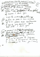 Serge GAINSBOURG - Manuscrit