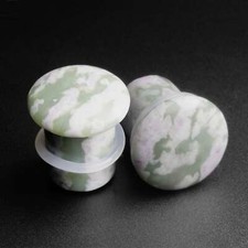 Paix Jade Simple Flare Convexes Pierre Prise Oreille Tailles Écarteurs