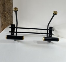 porte manteau patere vintages annees 60 Métal Noir Et Laiton  deco loft retro
