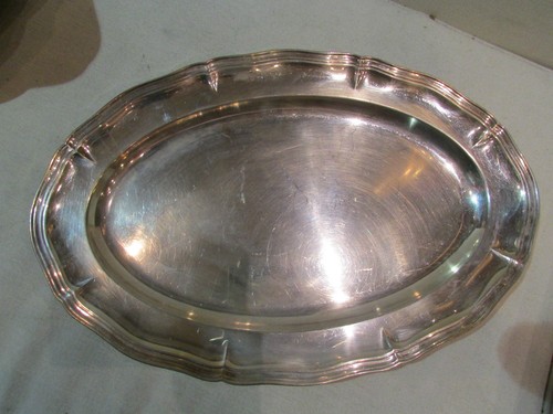 Ancien plat ovale - ovale, metal