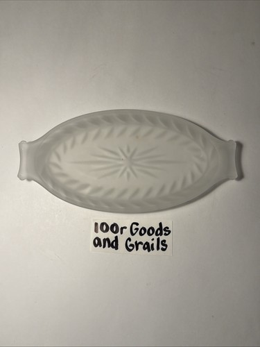 Vintage clear satin glass - clear, oval