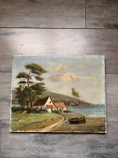 tableau huile sur toile peinture S constant coté paysage 