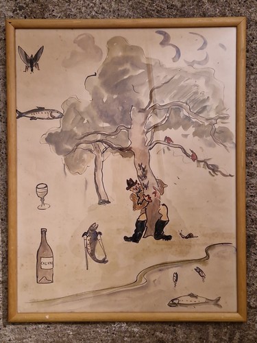 Ancien tableau humoristique - ancien,