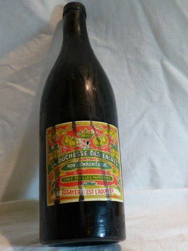 Bouteille verre encre ancienne