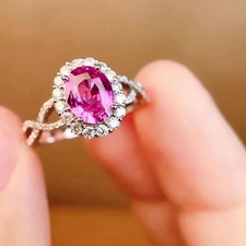 Bague diamant saphir rose