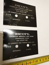 2 x original étiquettes pour borniers enceintes SPEAKERS SCOTT 176,177,186,196..