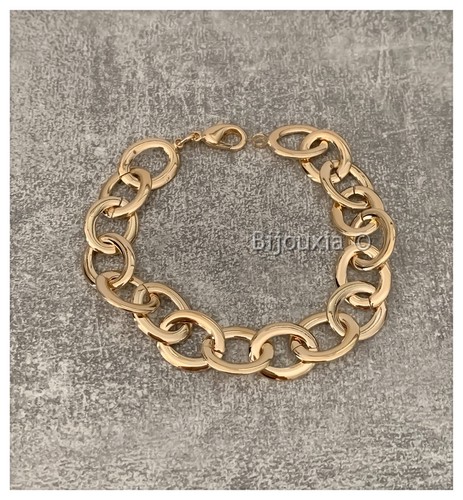 Bracelet gros maillons plaqué - bracelet,