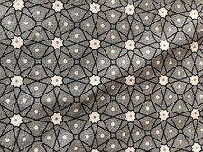 Grand Coupon tissu  GRIS imprimé 100% coton neuf 150 x 80 cm