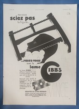 Publicité de presse 1938 Lame rasoir GIBBS