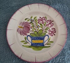 Assiette ancienne peignée -