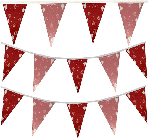 100ft valentine pennant banner - valentine,