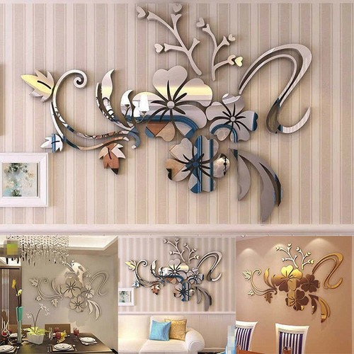 Autocollant miroir mural - , fleur