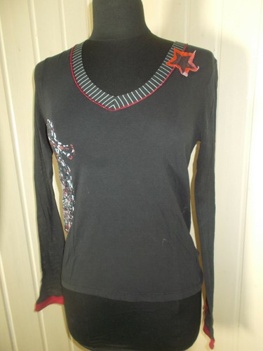Y2k shirt top noir viscose - t-shirt,