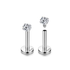 Boucles d'oreilles en argent 925 Clous d'oreilles lèvres Labret Piercing Jewe...