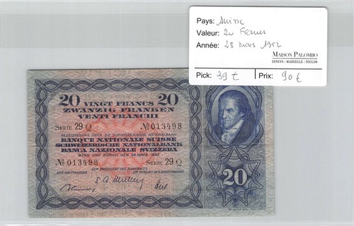 Billet suisse francs - suisse,