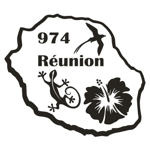 Sticker réunion 974 - 1, *