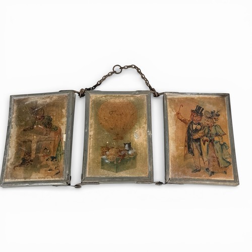 Ancien petit miroir - ancien, triptyque