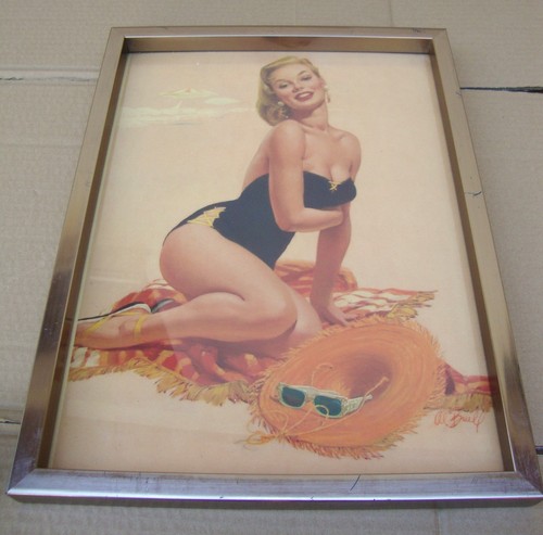 Estampe ancienne pin up - ancienne,