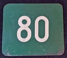 plaque bus parisien n° 80 ratp en tôle émaillée année 1965