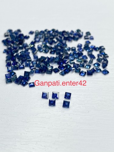 Saphir bleu naturel taillé - bleu,