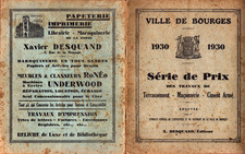 BOURGES (18) TERRASSEMENT MACONNERIE CIMENTERIE / Catalogue Tarifs en 1930