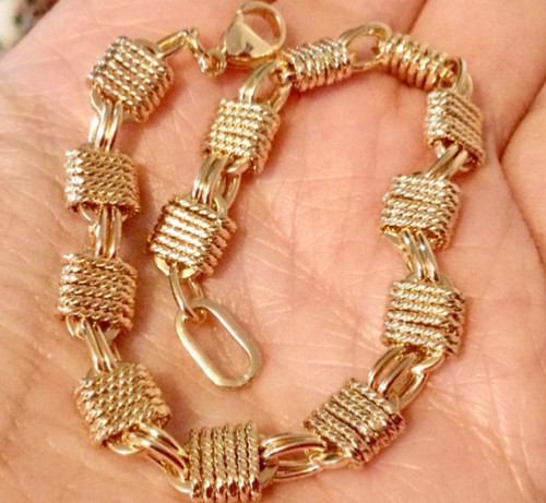 Beau bracelet plaqué - bracelet, or