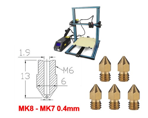 Buse 4mm filament 1 75mm - 0,4mm, 1,75mm