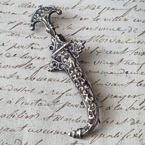 Broche vintage argent - vintage, en