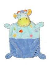 Doudou plat Vache Girafe bleue