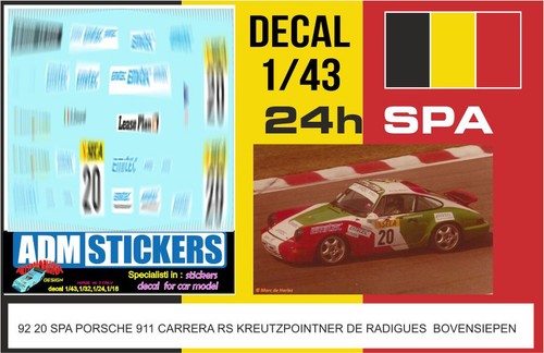 Decal 24h spa 1992 - 1/43,