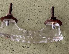 Ancienne poignée en verre transparente torsades tiroir meuble 9 cm