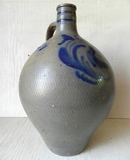Grande Cruche Ovoïde Ancienne 40cm * Grès de BETSCHDORF Alsace Circa 1900