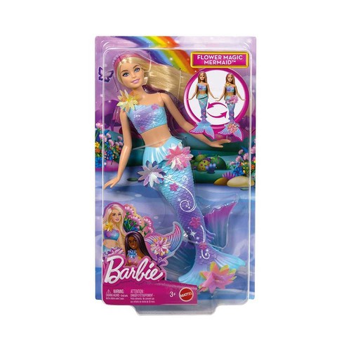 Poupée barbie sirène fleurs - barbie,