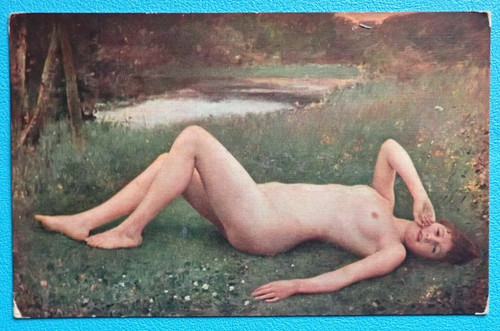 Cpa 1900 tableau femme nue - cpa,