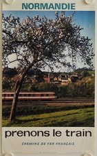 Affiche Tourisme SNCF Prenons le Train 1970 NORMANDIE