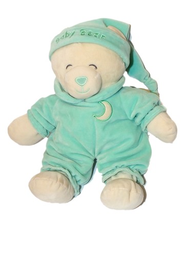 Doudou peluche ours vert - peluche,