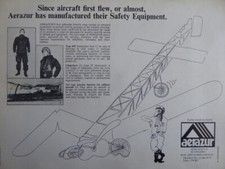 5/1977 PUB AERAZUR COMBINAISON SUIT LIFEJACKET ARRESTOR BARRIER ORIGINAL AD
