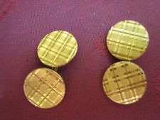 BOUTONS de MANCHETTES anciens GRAVURE ART DECO plaqué OR MAISON MURAT 1 paire