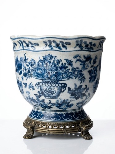 Magnifique pot floral bleue - , et