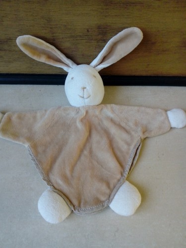 Doudou lapin blanc taupe au - doudou, et