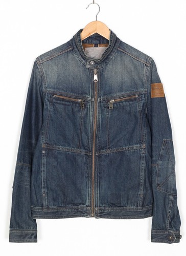 Veste jean motard zippée - en,
