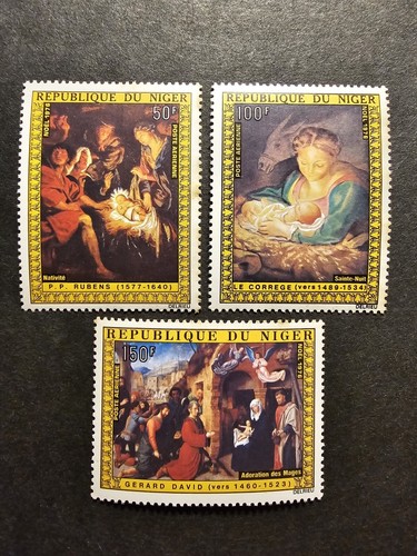 Timbre niger tableaux noël - timbre,