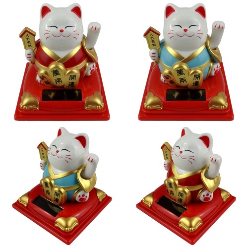 Chat porte bonheur blanc solar - porte-bonheur,