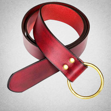 Ceinture viking cuir rouge - cuir,