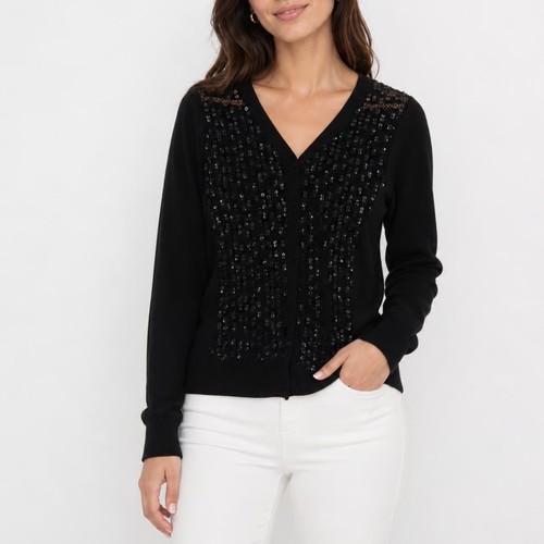 Poof womens black sequin - poof,