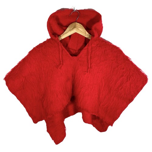 Poncho cape rouge coupe boxy - coupe,