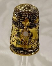 Dés à coudre Franklin Mint en argent sterling plaqué or Fidelity